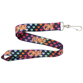 Neil CSUF Rainbow Hearts Satin Lanyard